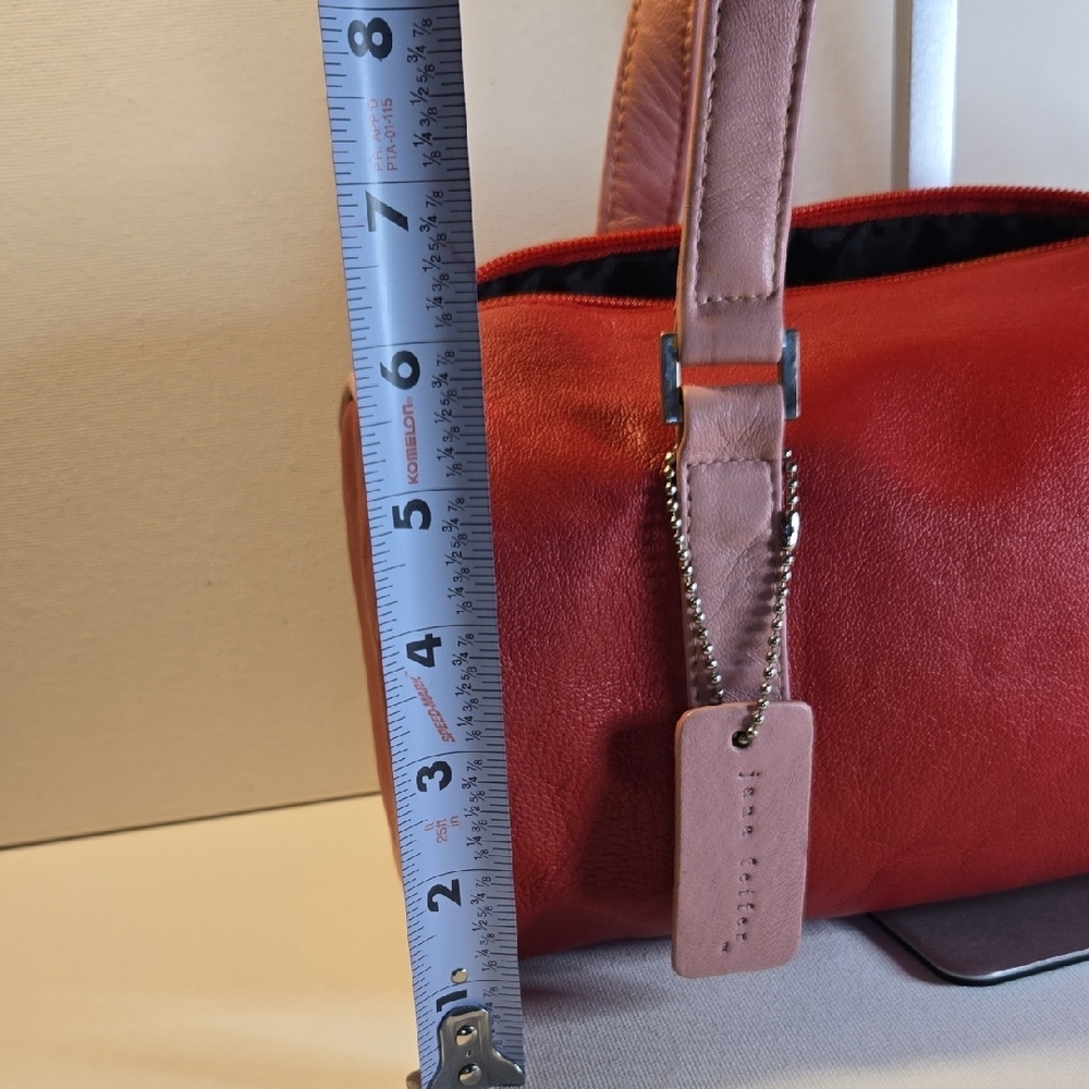 Jana Feifer Two Toned Pink Leather Mini Duffle /barrel Bag Purse - Picture 12 of 12